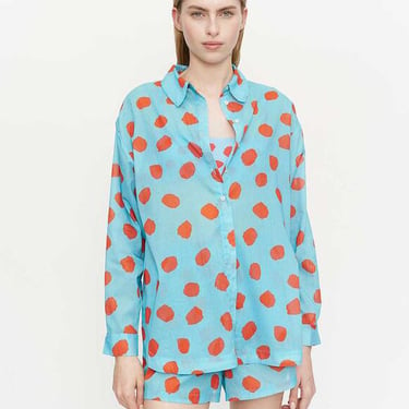Compañia Fantasica - Button Down Shirt -Turquoise/Red