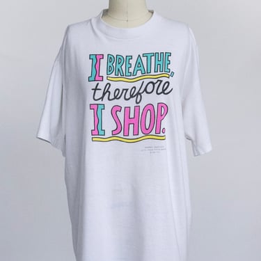 1990s Tee T-shirt Novelty Shopping Shoebox XL 