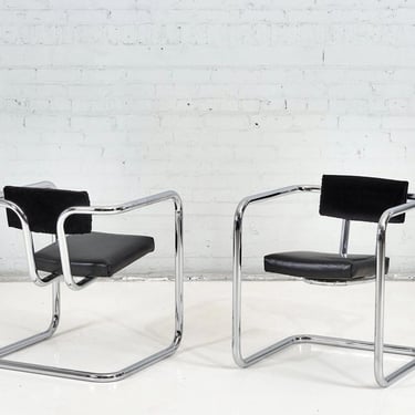 Italian Tubular Cantilever Lounge Chairs, 1960