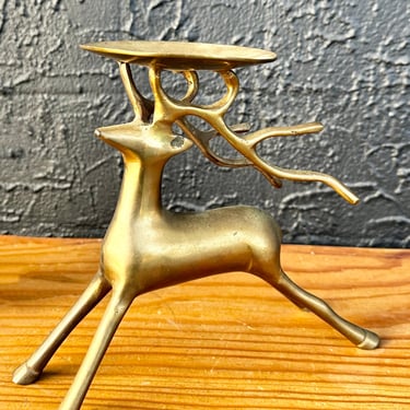 Brass Deer Candleholder