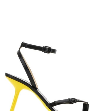 Loewe Women Black Leather Petal Sandals