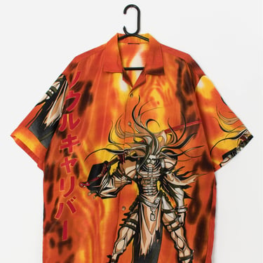 Vintage Samurai Showdown shirt in vibrant orange, oversized - XL 