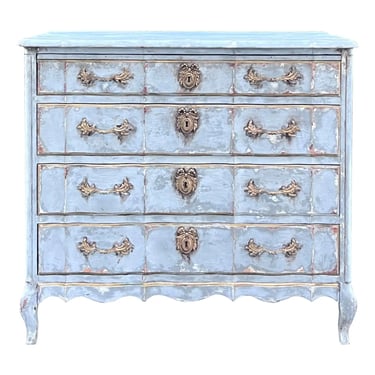 Permacraft Cherry Gustavian Grey French Provincial Bachelors Chest Commode - Hand Painted 