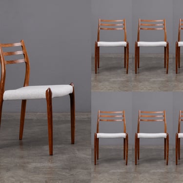 6 Møller Model 78 Dining Chairs Danish Modern Rosewood 
