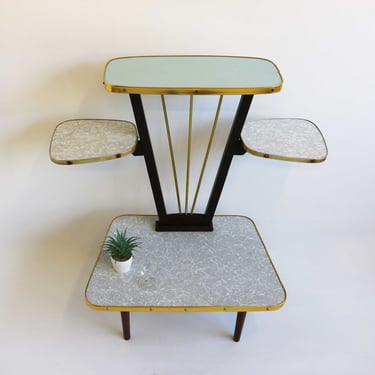 Big Vintage Midcentury Modern Formica Plant stand 4 Tier 60s Side Table Flower Table Flower Stand Vintage 50s Brass Coffee Table 1960 Retro 