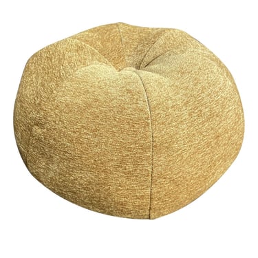 1960s French Mid-Century Modern Gold Chenille Ball Pillow 