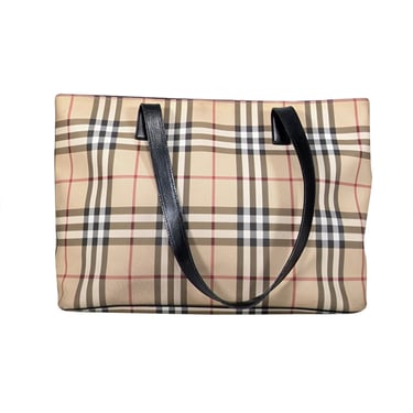 Burberry - Beige Signature Plaid Canvas Tote Bag