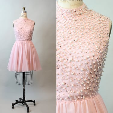 1960s PEARL and GEM beaded dress medium | new fall 