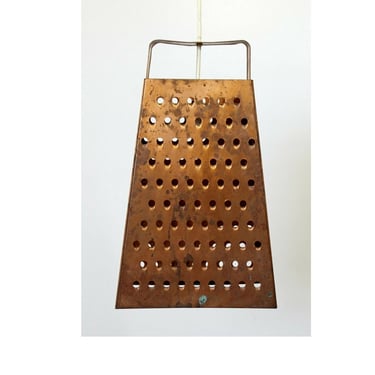 Mid Century Modern Style Large Copper Cheese Grater Light Fixture Chandelier 70s 