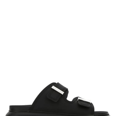 Alexander Mcqueen Man Black Rubber Slippers