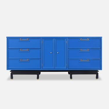 Vintage Lacquered and Brass Dresser by American of Martinsville