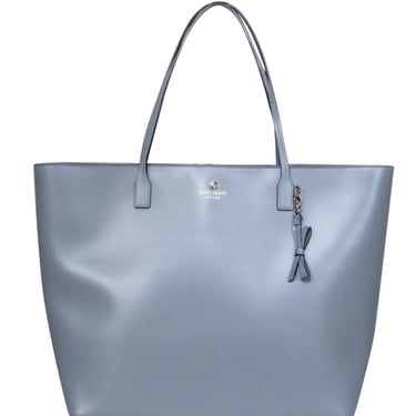 Kate Spade - Gray Smooth Large Leather Zippered Tote