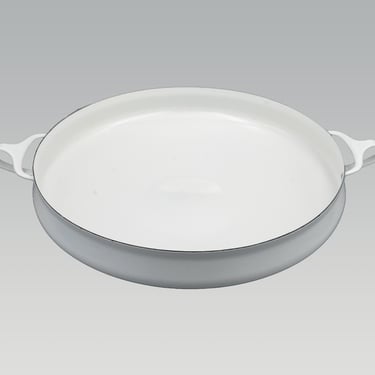 Dansk Kobenstyle White Enamel Paella Pan | Vintage Mid Century Modern Cookware | Jens Quistgaard Danish Design {IHQ/JHQ) 