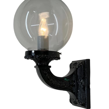 Large Exterior Sconce  with Clear Glass Globe ca 1900 #2257  FREE SHIPPING 