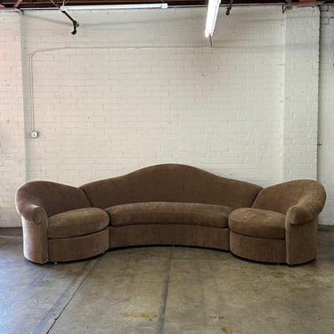 Sculptural 3 Piece Sofa in Chocolate Chenille 