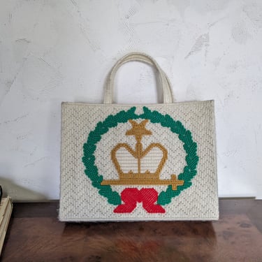 Handmade Vintage Royal Crown Tote Bag 