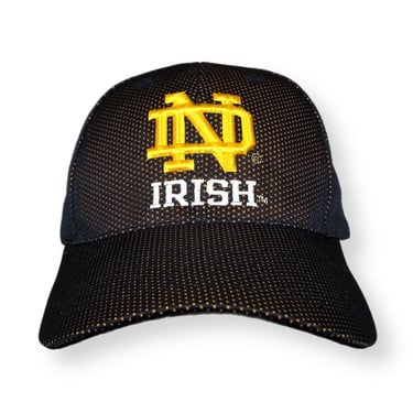 Vintage 90s Top of the World Notre Dame University Fighting Irish Embroidered Mesh Style Strap Back Hat Cap 