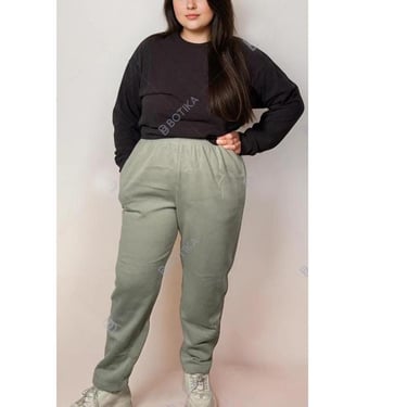 Vintage 90s Sage Green Deadstock Sweatpants With Pockets Size L/XL 