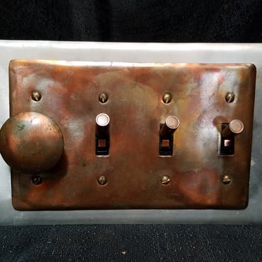 Loughran Designs Copper and Aluminum Quadruple Switchplate 8.5 x 5.375