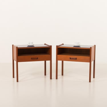 Italian mid century bedside tables, vintage nightstands, 1960s 