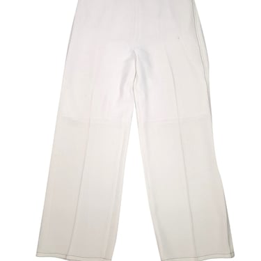 Yigal Azrouel - Ivory Textured Wide Leg Dress Pants Sz 10