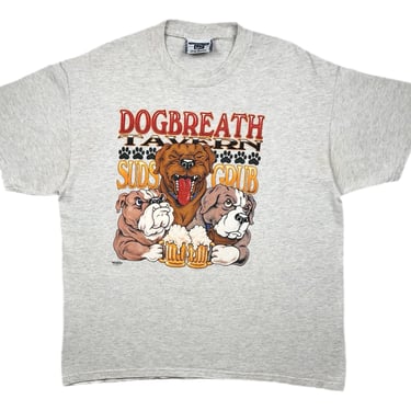 Vintage 90s Dog Breath Tavern “Suds and Grub” Restaurant Promo Graphic T-Shirt Size Large 