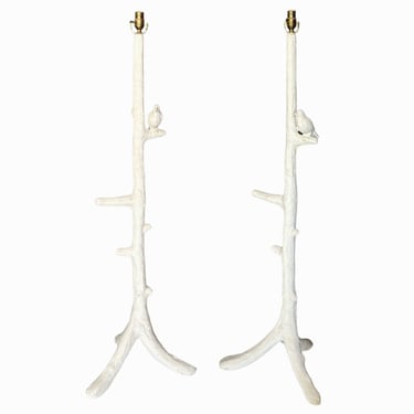 Pair of Plaster Floor Lamps in the Style of John Dickinson
