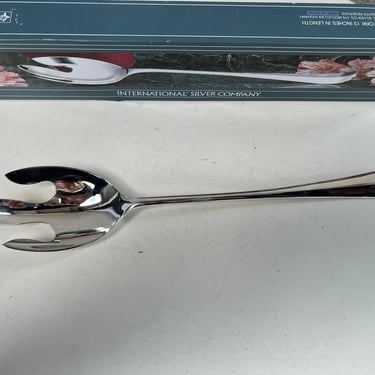 Vintage 1993 silver plated serving fork 13”by International Silver Company NWT 
