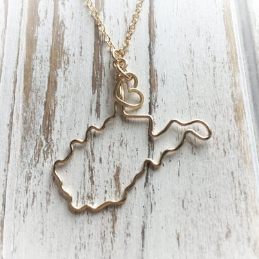 West Virginia Necklace -  Home State Necklace - State Necklace - Personalized Necklace - WV Necklace - Silver or Gold Necklace 