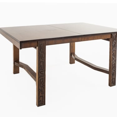 United Furniture Mid Century Walnut Tiki Brutalist Dining Table - mcm 