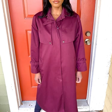 80s Vintage Forecaster of Boston Burgundy Trench Coat 
