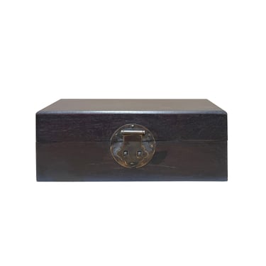 Chinese Brown Natural Wood Plain Rectangular Storage Small Box Chest ws2854E 