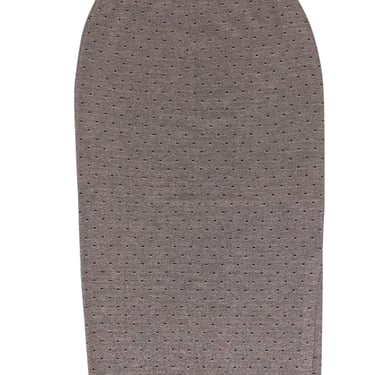 St. John - Brown & Beige Polka Dot Knit Maxi Skirt w/ Slit Sz 12