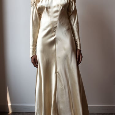 Vintage Ivory Silk wedding dress 