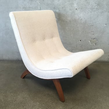 Mid Century Slipper Scoop Chair with New Upholstery