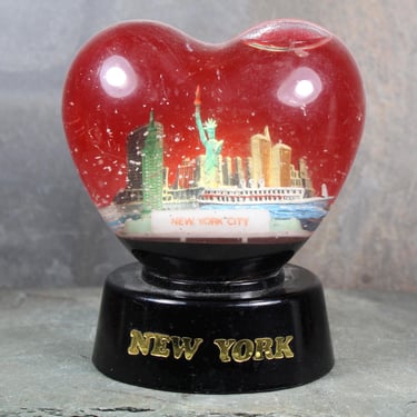 1970s I Love New York Snow Globe | New York City Souvenir | World Trade Center | Empire State Building | Statue of Liberty | Bixley Shop 