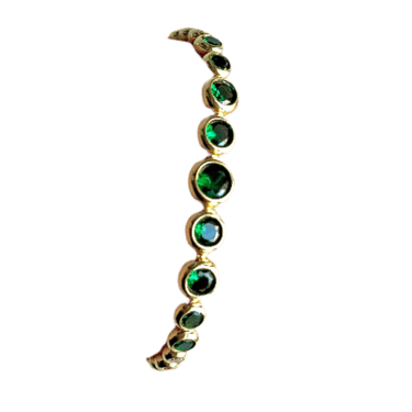 Green Crystal Bezel Tennis Bracelet