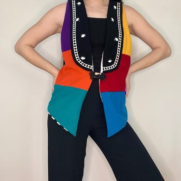 Vintage 80&amp;#39;s Colorful Wool Vest by VintageRosemond