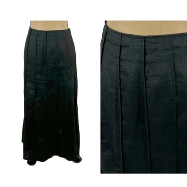 Y2K Black Maxi Skirt Size 18W - 100% Linen Long A Line 37