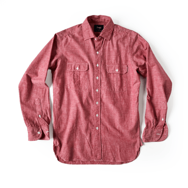 DRAKES RED CHAMBRAY BUTTON UP SHIRT
