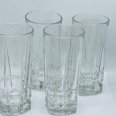 Set of 4 Libbey Squire Heavy Square Bottom Cooler Tumblers 6 3/4