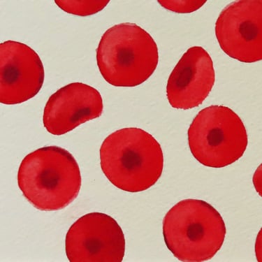 Red Blood Cells 8 - original watercolor painting of erythrocytes 
