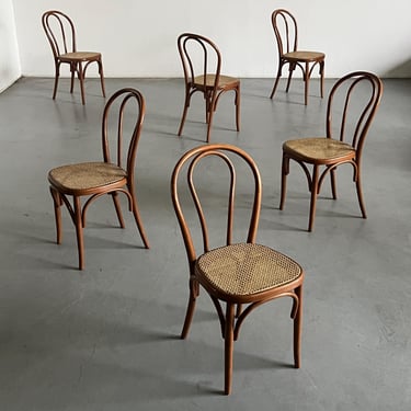 1 of 6 Vintage Thonet Bentwood Style Chairs No. 14 / Vintage European Cafe Dining Chairs 