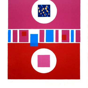 Hugo de Soto Untitled Signed Modern Geometric Screenprint 7/35 Unframed 1960s 