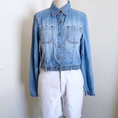 Vintage 90's Denim Shirt Jacket by Armani Exchange 