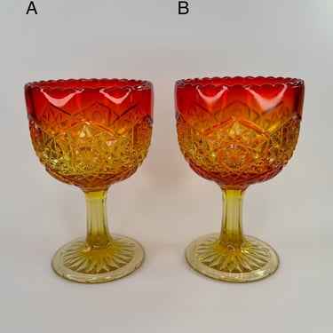 Unique Viking Amberina Tawny Goblet / Chalice, Set of 2, Perfect for Special Drinks, Parties and Gatherings 