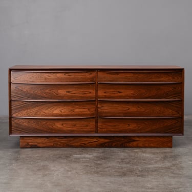 5ft Falster Mid-Century Danish Modern Rosewood Double Dresser Credenza 