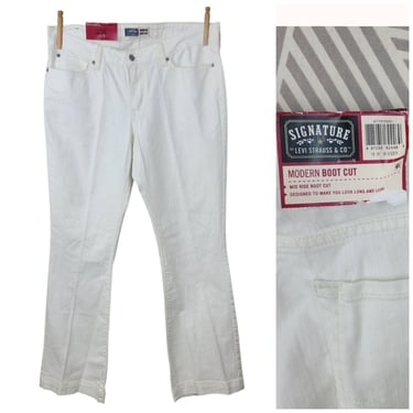 NEW Y2K Levis Modern Boot Cut Jeans size 18W 18 Mid Rise Women White Denim 