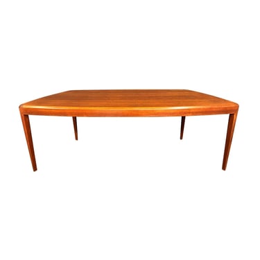 Vintage Danish Mid Century Modern Teak Elliptical Coffee Table Attributed to Johannes Andersen 