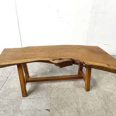 Vintage wooden brutalist coffee table, 1960s  - vintage wooden coffee table - brutalist coffee table - mid century modern coffee table 